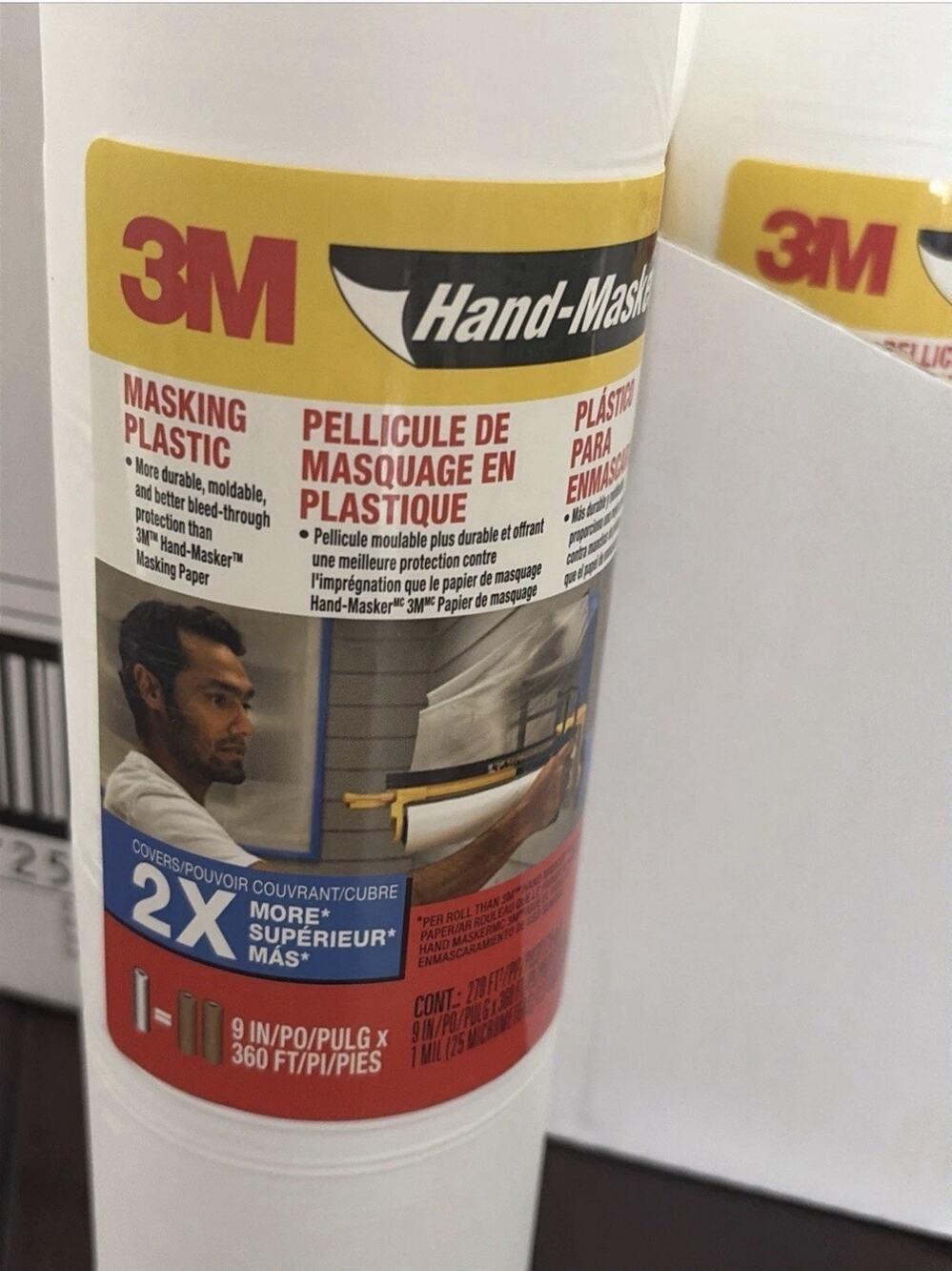 NEW - 3M Hand Plastic/Masking Plastic MPL9 9in x 360ft - Single Roll
